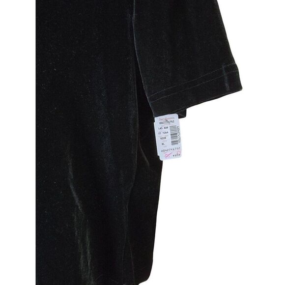 Dana Buchman Black Velvet Short-Sleeve Womens Top XL Polyester/Spandex - Picture 2 of 5